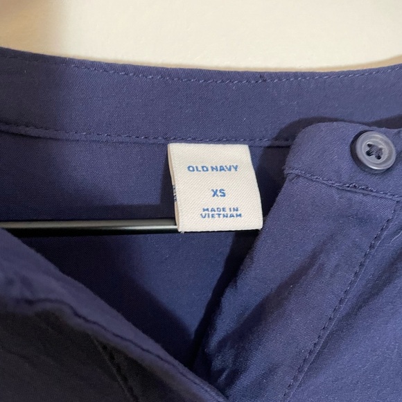 Old Navy Deep Beautiful Blue Lost At Sea Long Sleeve Tunic Top Size XS - Picture 2 of 11